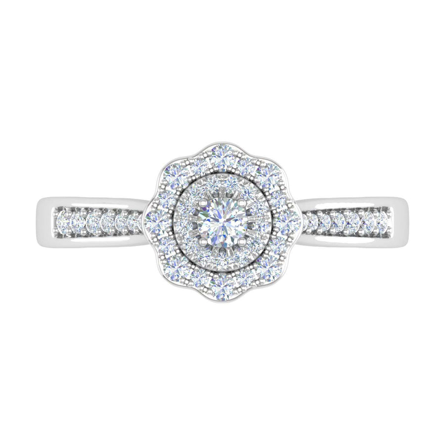 Diamond Halo Ring in Gold (0.40 Carat) - IGI Certified