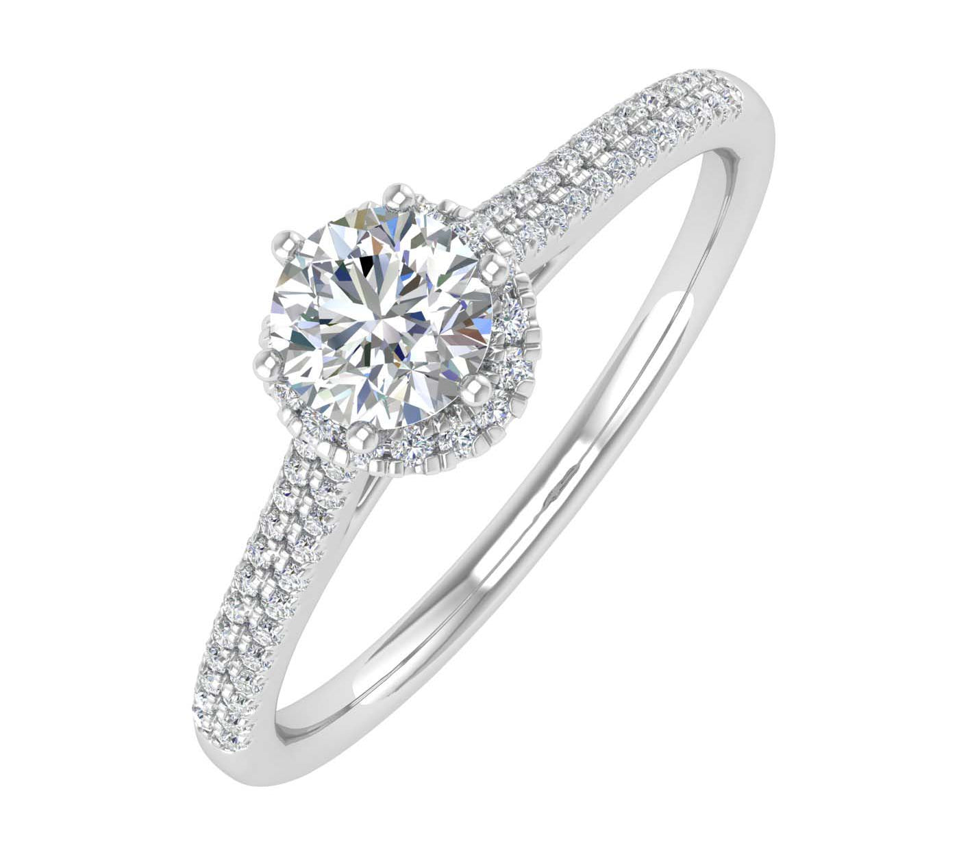 0.40 ctw Floating Halo Designer Engagement Ring in Gold