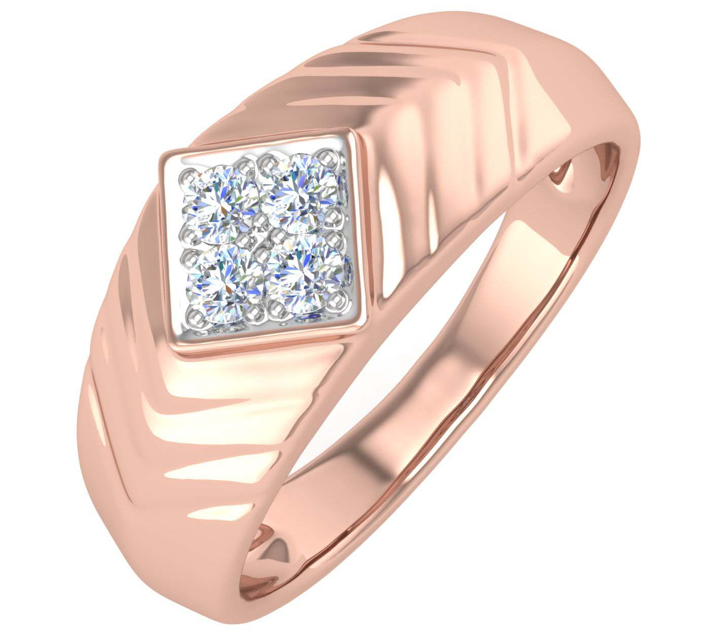 0.15 Carat Men's Diamond Wedding Band Ring in Gold