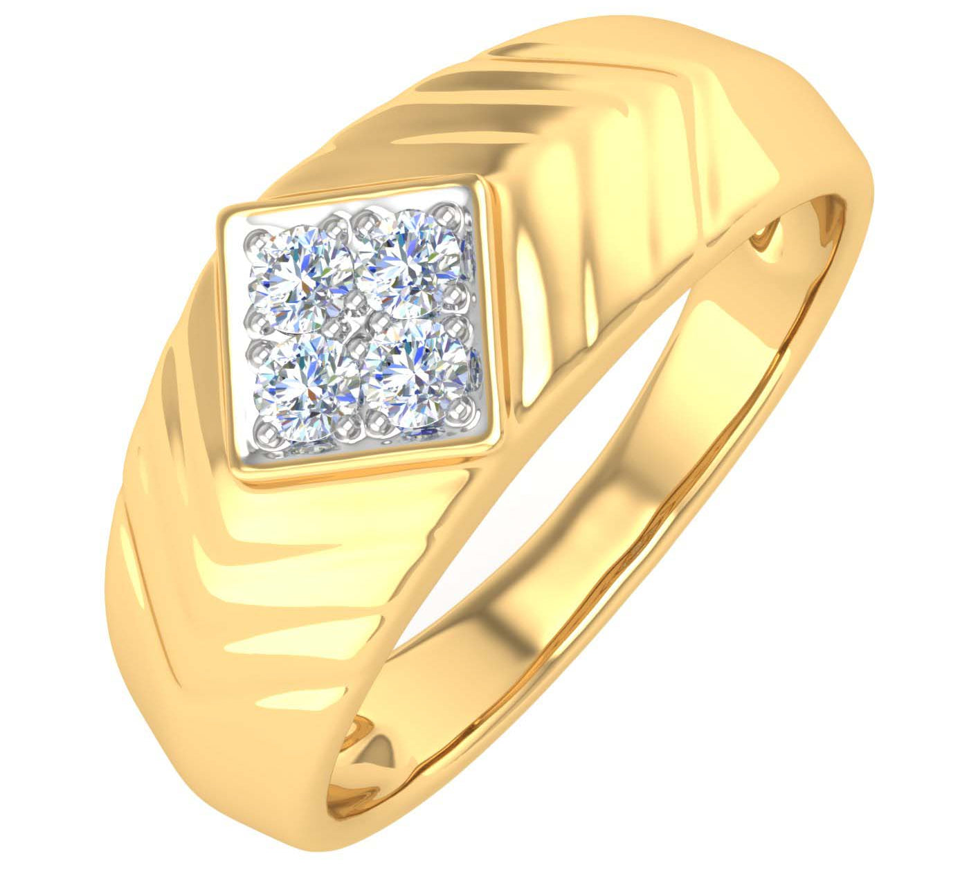 0.15 Carat Men's Diamond Wedding Band Ring in Gold