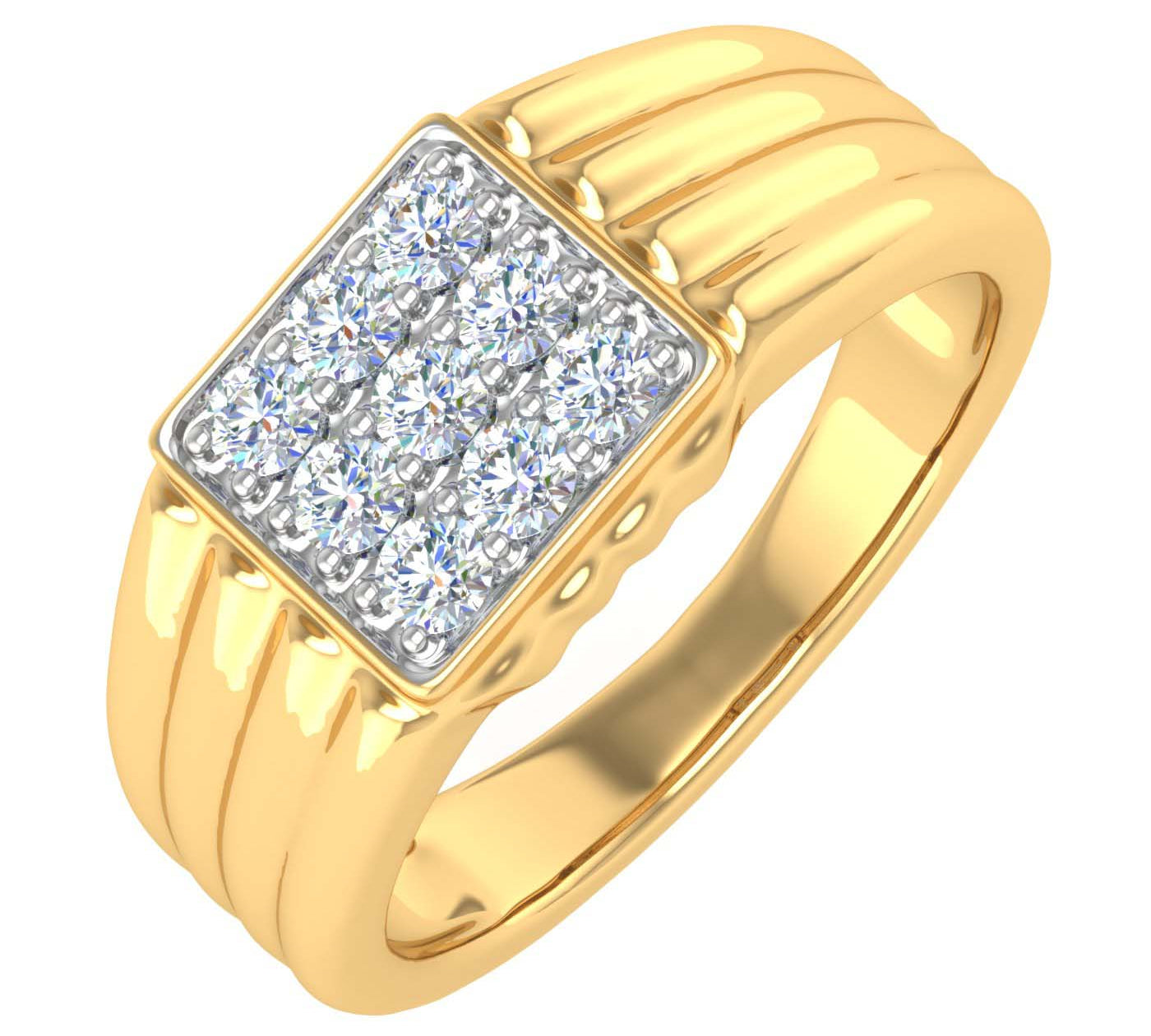 1/3 Carat Men's Diamond Wedding Band Ring in Gold