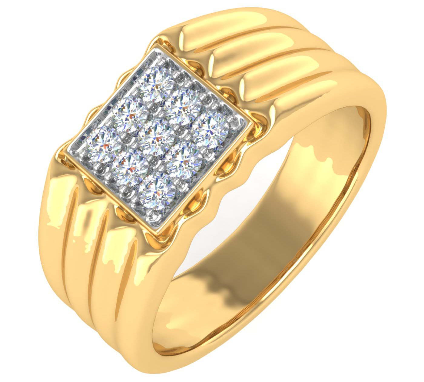 1/3 Carat Men's Diamond Wedding Band Ring in Gold