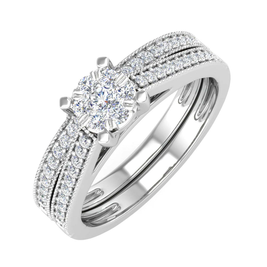 0.40 Carat Diamond Bridal Ring Set in Gold - IGI Certified