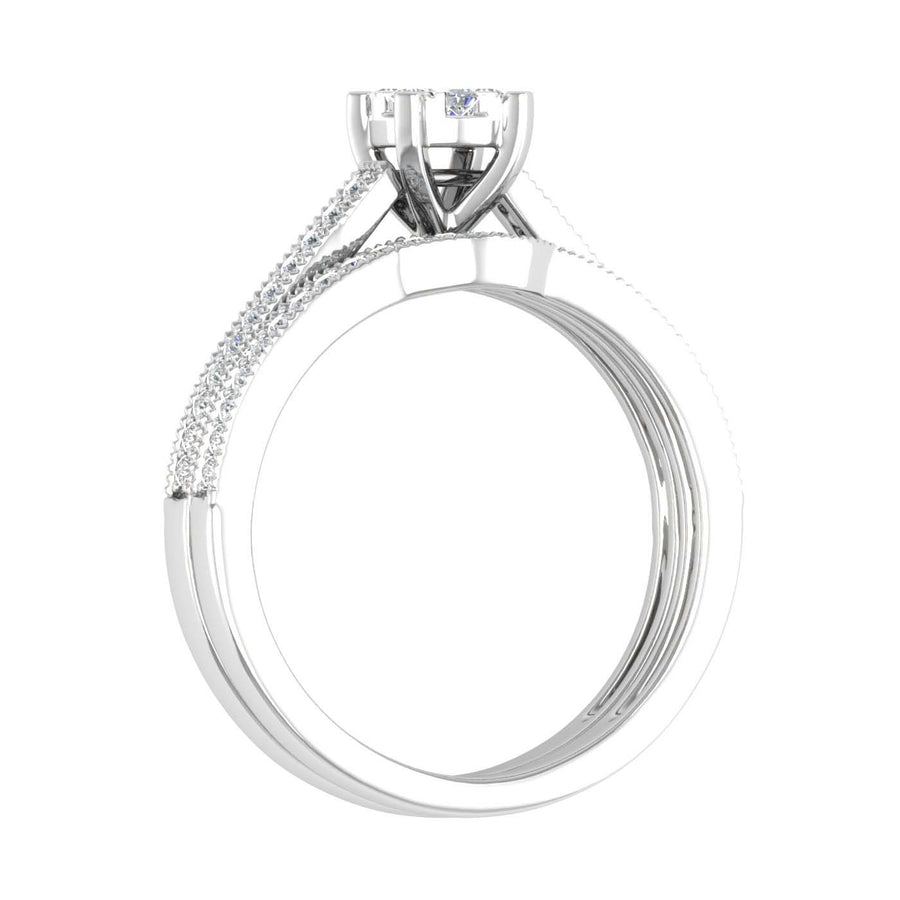 0.40 Carat Diamond Bridal Ring Set in Gold - IGI Certified
