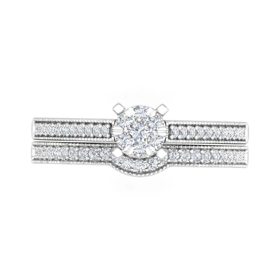 0.40 Carat Diamond Bridal Ring Set in Gold - IGI Certified