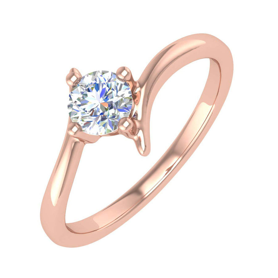 Gold 4-Prong Set Diamond Solitaire Engagement Ring Band (0.18 Carat) - IGI Certified
