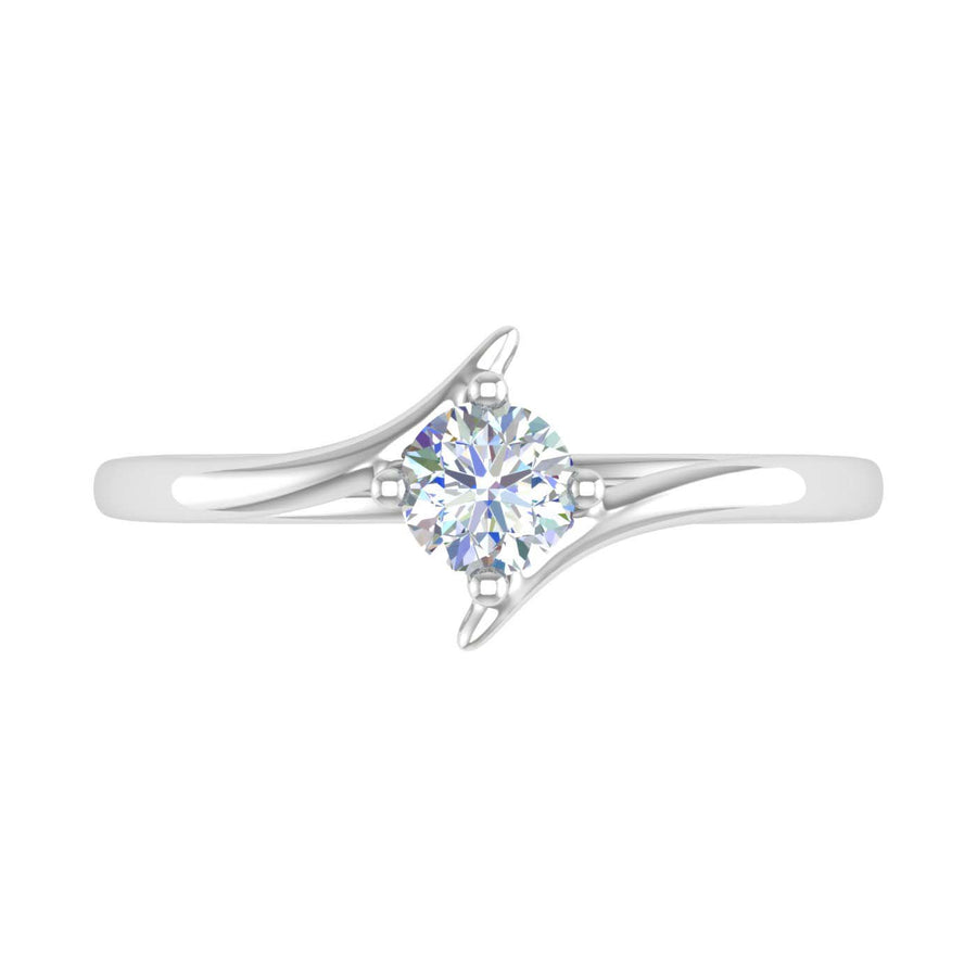 Gold 4-Prong Set Diamond Solitaire Engagement Ring Band (0.18 Carat) - IGI Certified