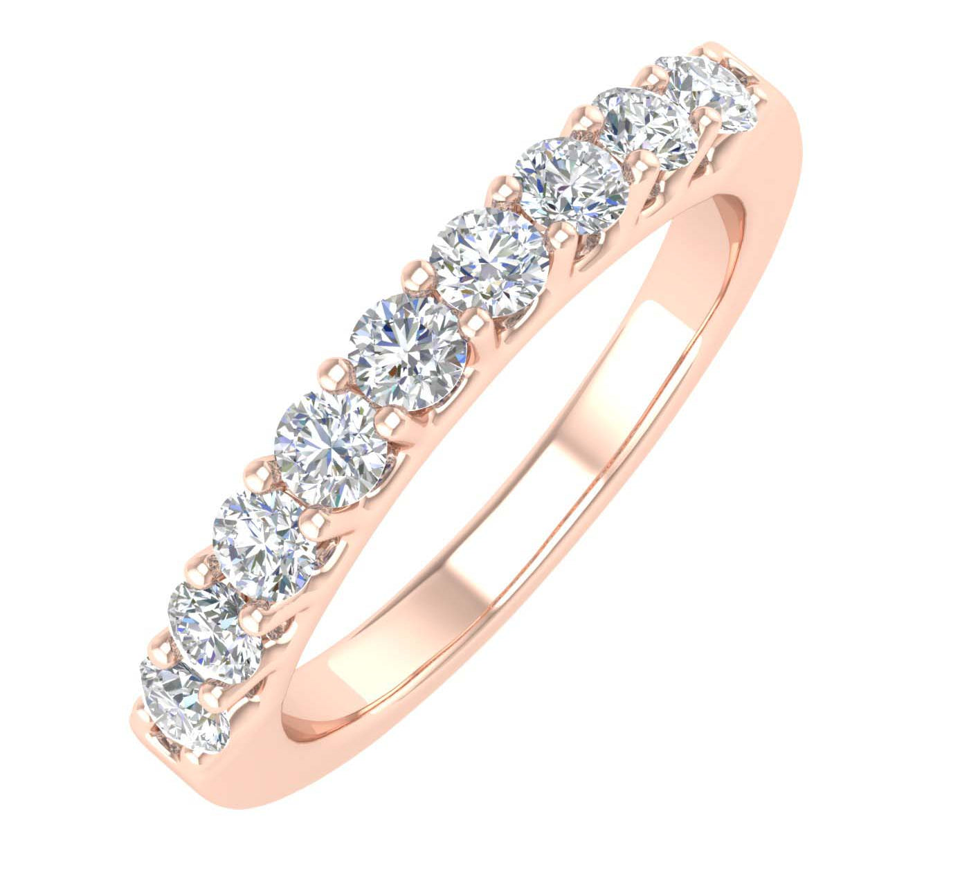 1/2 Carat Natural Diamond Wedding Band Ring in Gold - IGI Certified