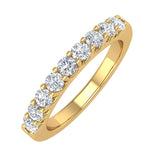 1/2 Carat Natural Diamond Wedding Band Ring in Gold - IGI Certified