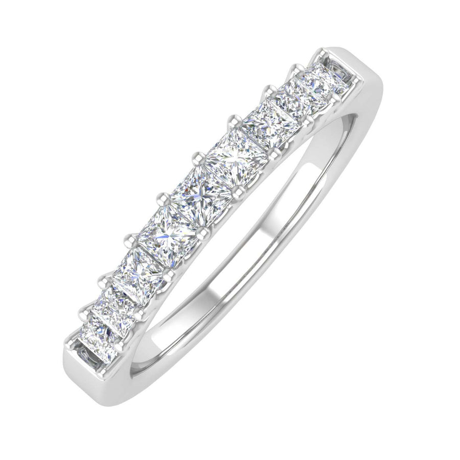 1/2 Carat Princess Cut Diamond Wedding Band Ring in Gold