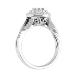 1/2 Carat Round Diamond Double Halo Ring in Gold - IGI Certified