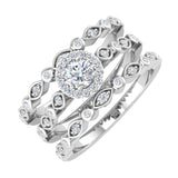1/2 Carat Round Diamond Bridal Set Ring in Gold - IGI Certified