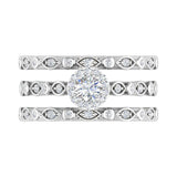1/2 Carat Round Diamond Bridal Set Ring in Gold - IGI Certified