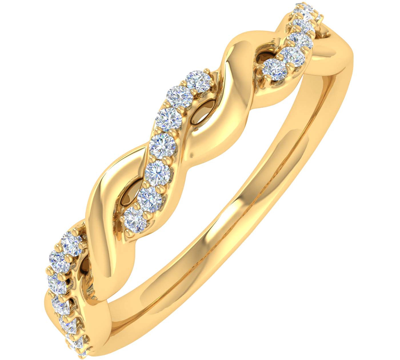1/10 Carat Diamond Wedding Band Ring in Gold