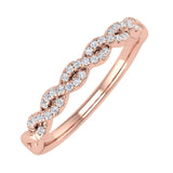 1/10 Carat Twisted Diamond Wedding Band Ring in Gold