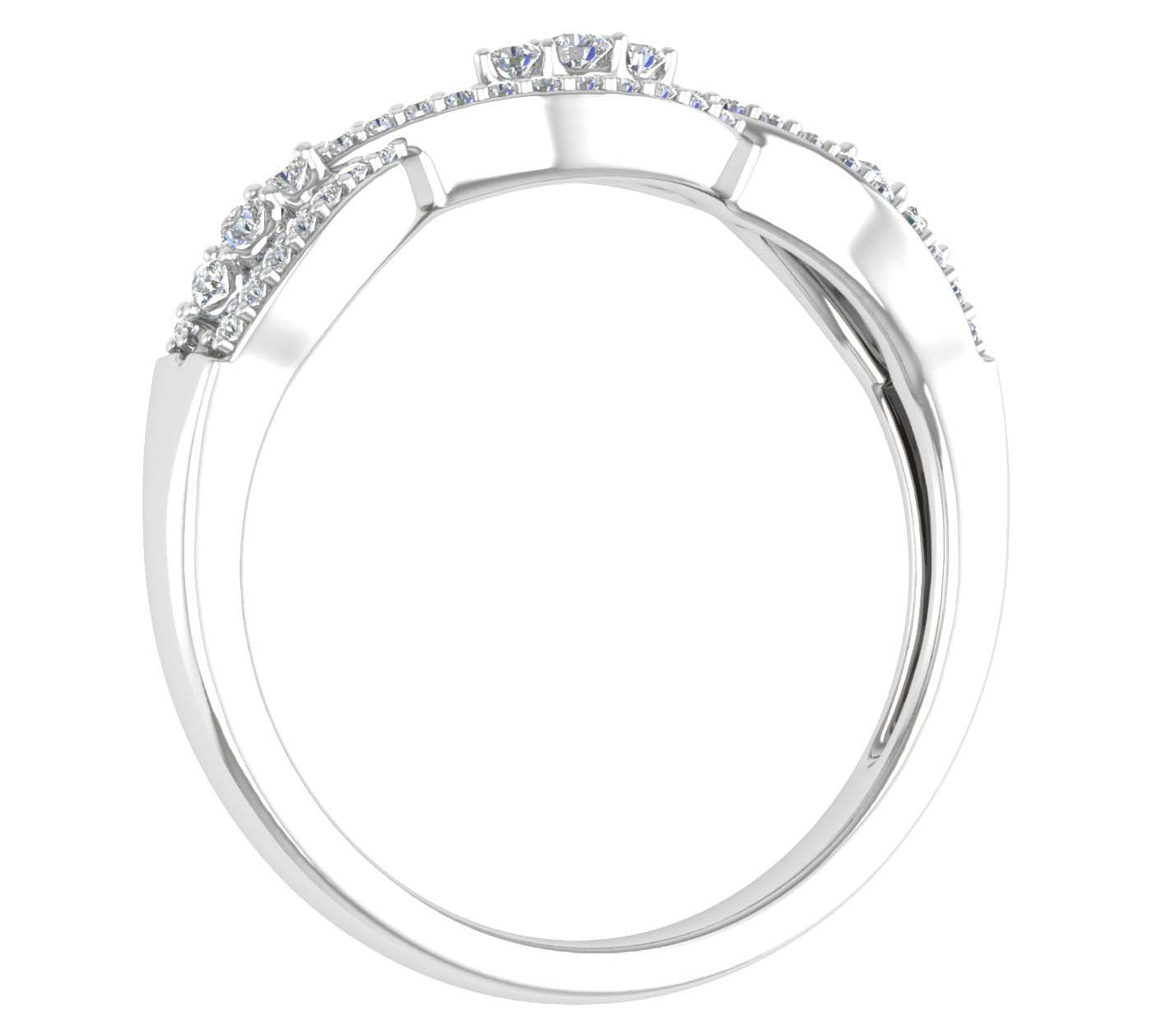 1/5 Carat Prong Set Diamond Twisted Wedding Band Ring in White Gold IG Certified-Preview 1