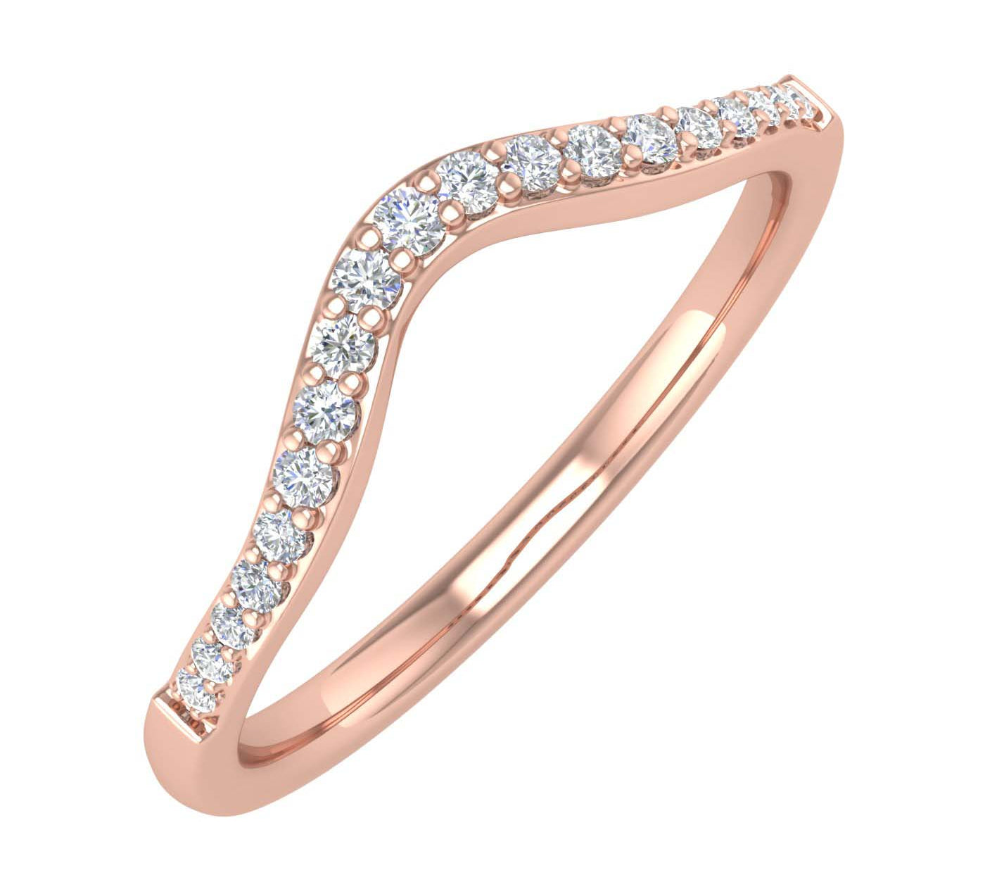 1/10 Carat (ctw) Gold Ladies Diamond Wedding Stackable Band - Guard Ring