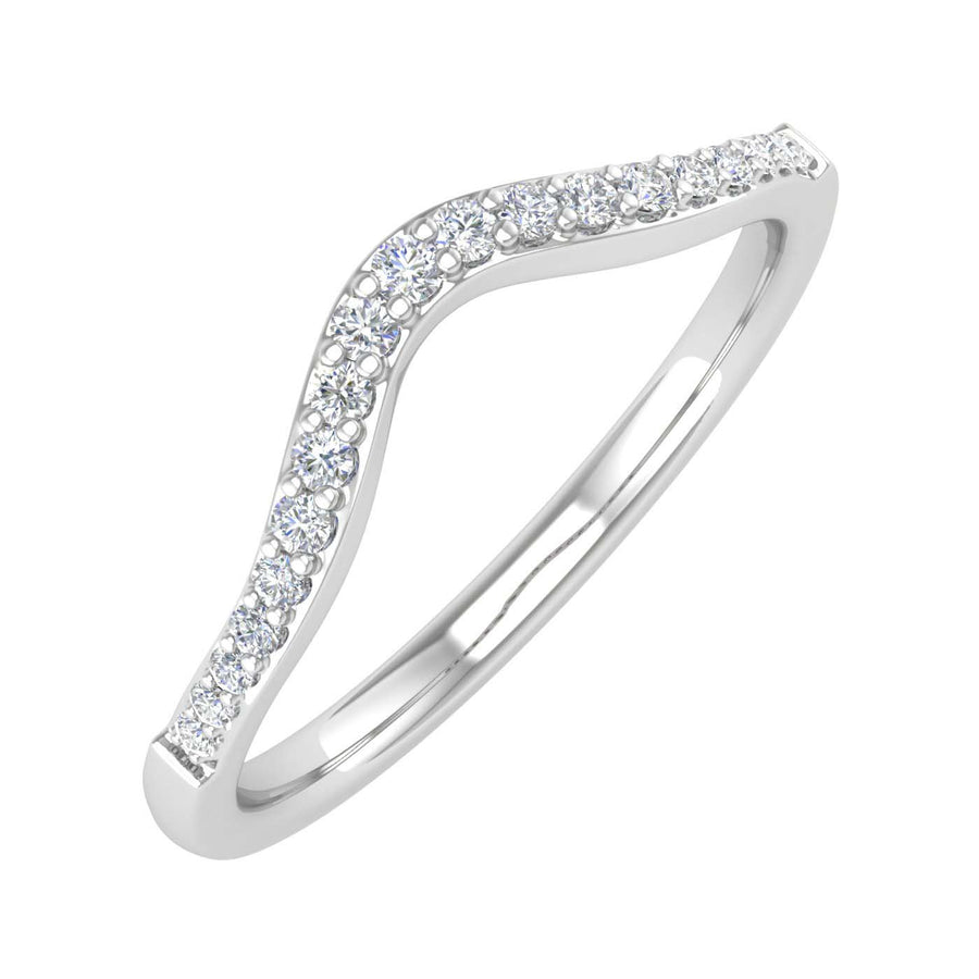 1/10 Carat (ctw) Gold Ladies Diamond Wedding Stackable Band - Guard Ring - IGI Certified