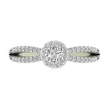 Gold Halo Diamond Infinity Love Solitaire Engagement Ring (0.40 Carat)