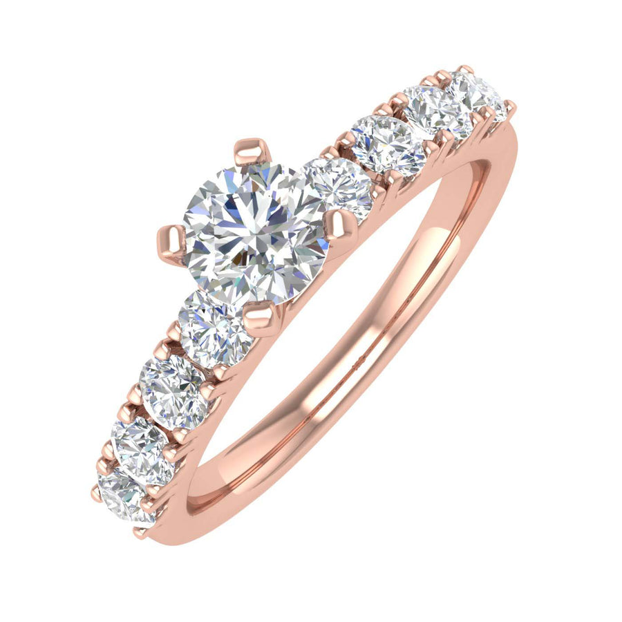 Gold Diamond Engagement Ring Band (0.70 Carat) - IGI Certified
