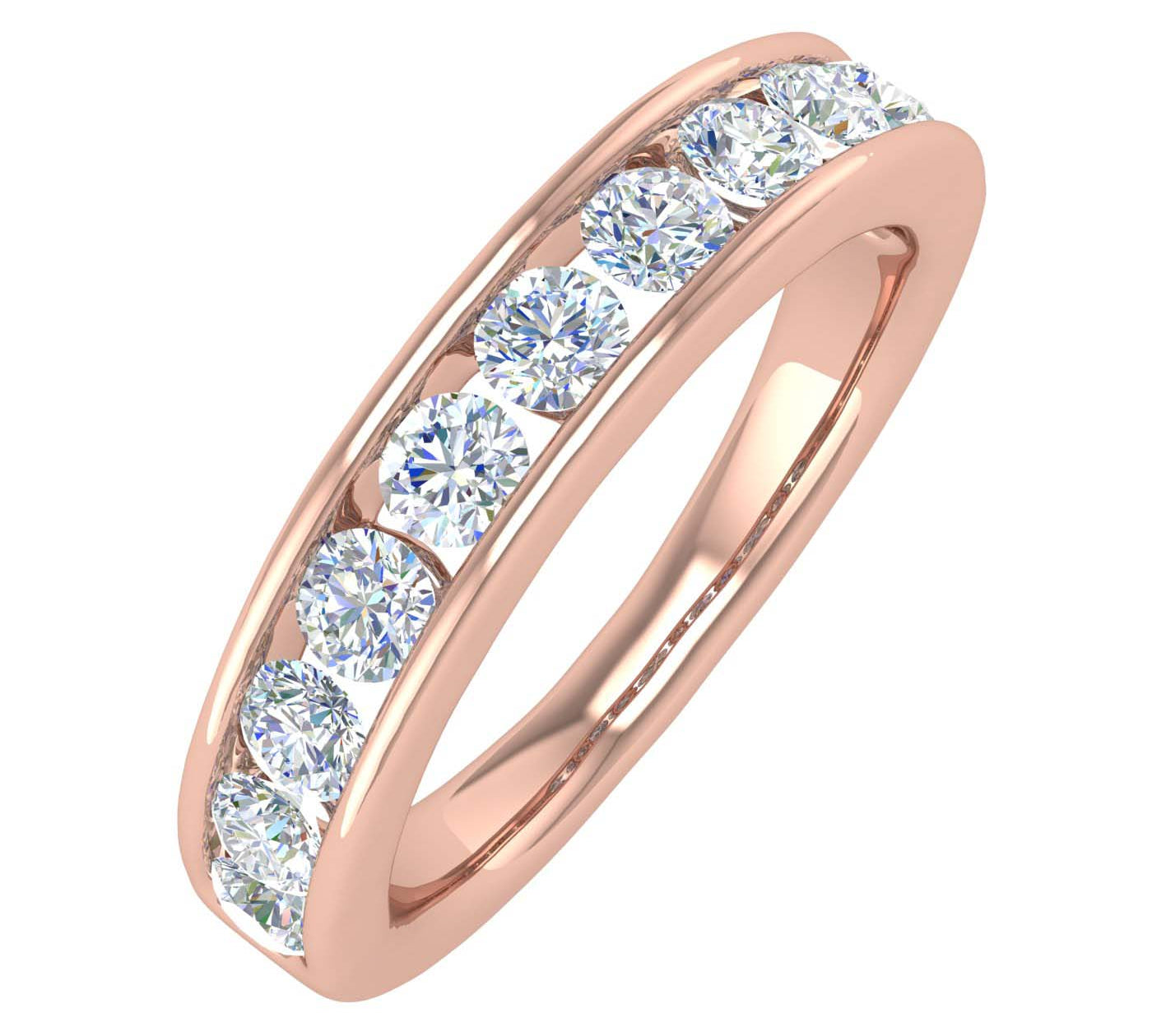 1 Carat Diamond Wedding Band Ring in Gold - IGI Certified