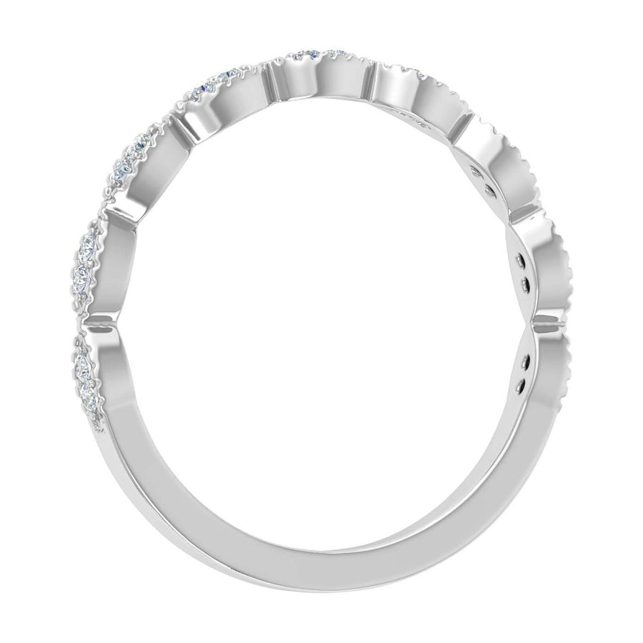 1/10 Carat (ctw) Gold Diamond Ladies Swirl Stackable Anniversary Ring