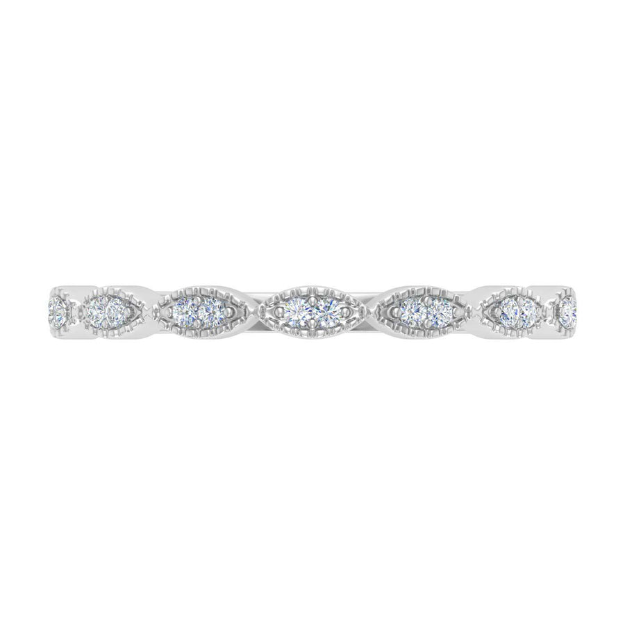 1/10 Carat (ctw) Gold Diamond Ladies Swirl Stackable Anniversary Ring - IGI Certified