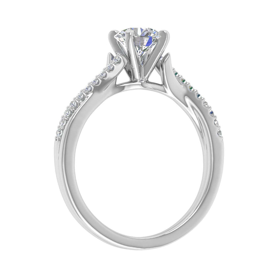 0.70 Carat Prong Set Diamond Twisted Engagement Ring in Gold