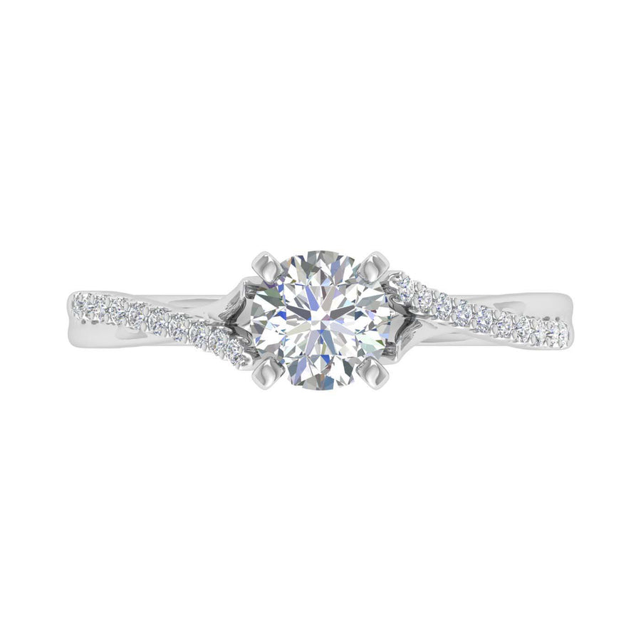 0.70 Carat Prong Set Diamond Twisted Engagement Ring in Gold
