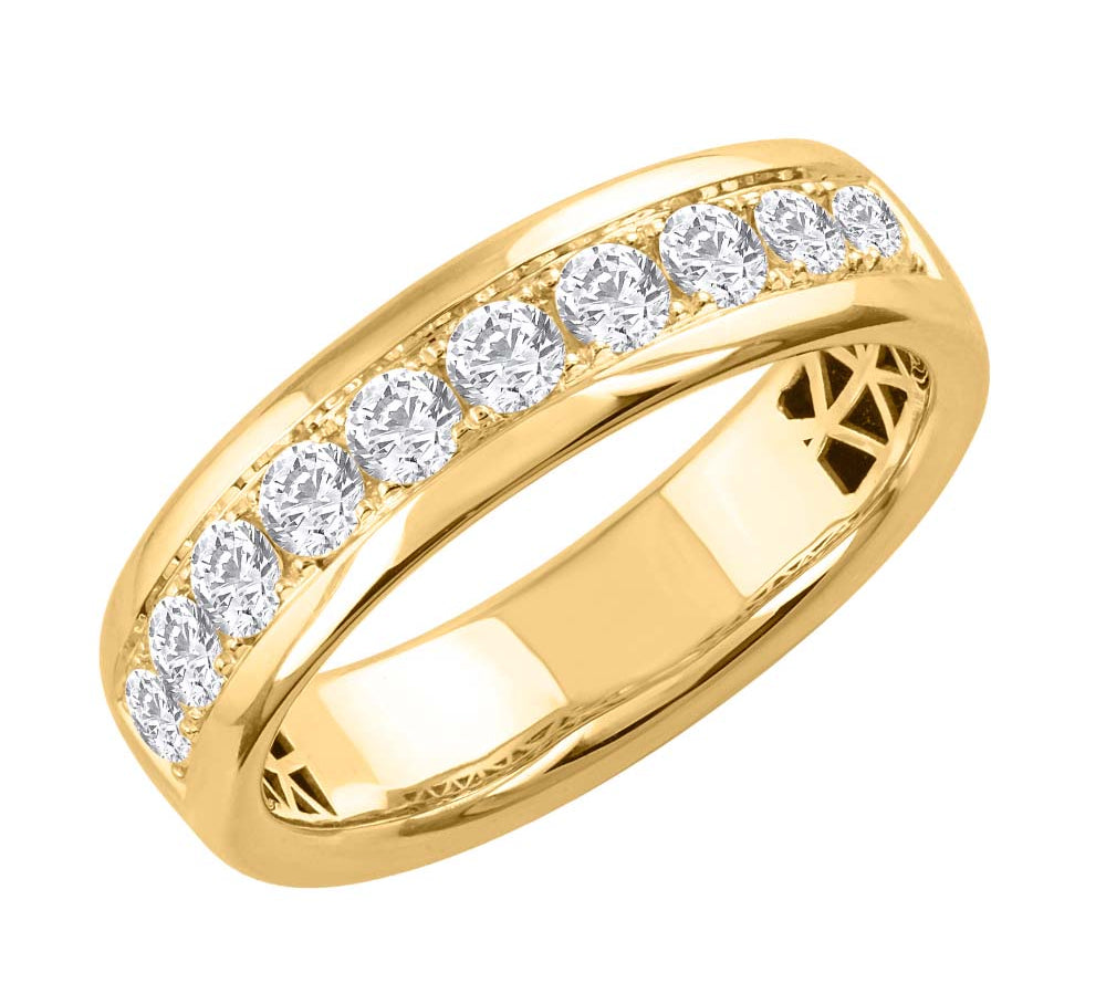1 Carat Diamond Unisex Wedding Band Ring in Gold