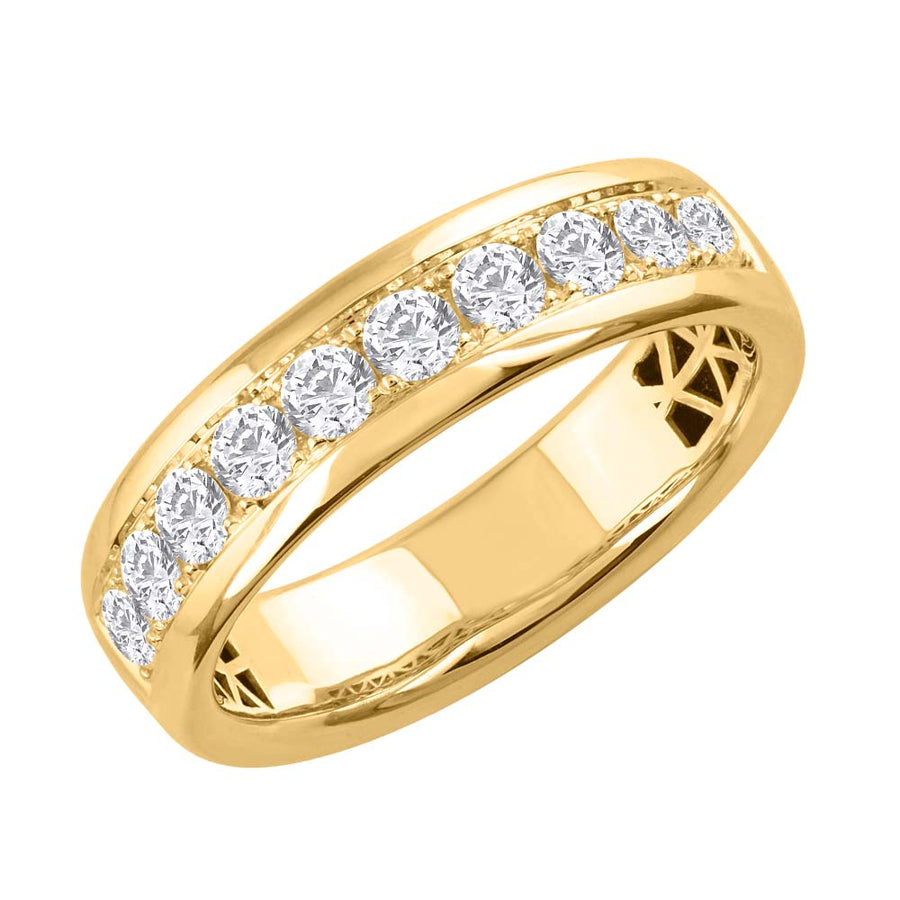 1 Carat Diamond Unisex Wedding Band Ring in Gold