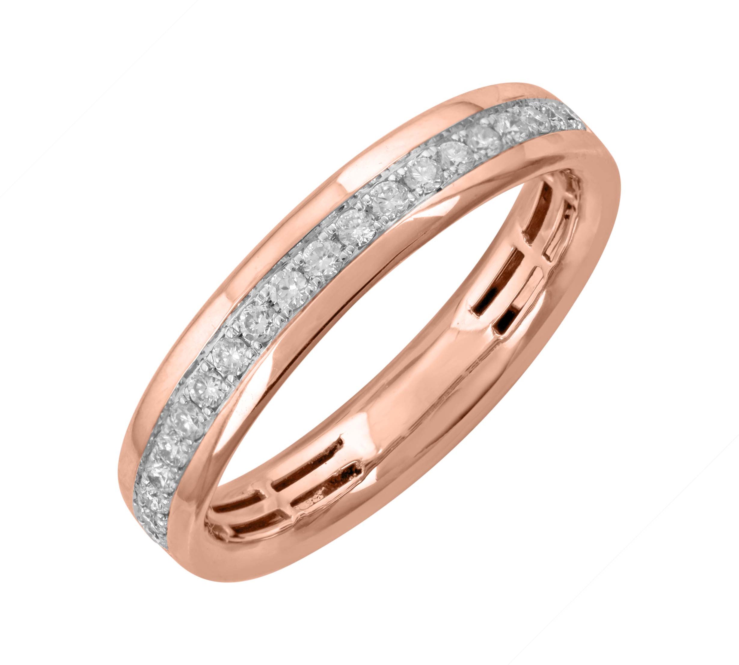1/4 Carat Diamond Wedding Band Ring in Gold - IGI Certified