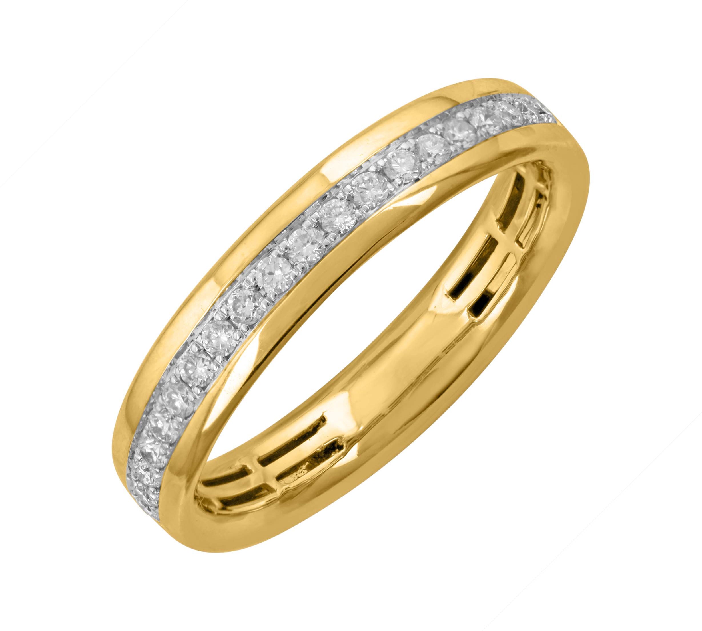 1/4 Carat Diamond Wedding Band Ring in Gold - IGI Certified