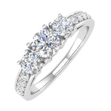 1 Carat (ctw) 3-Stone Diamond Engagement Ring in Gold - IGI Certified