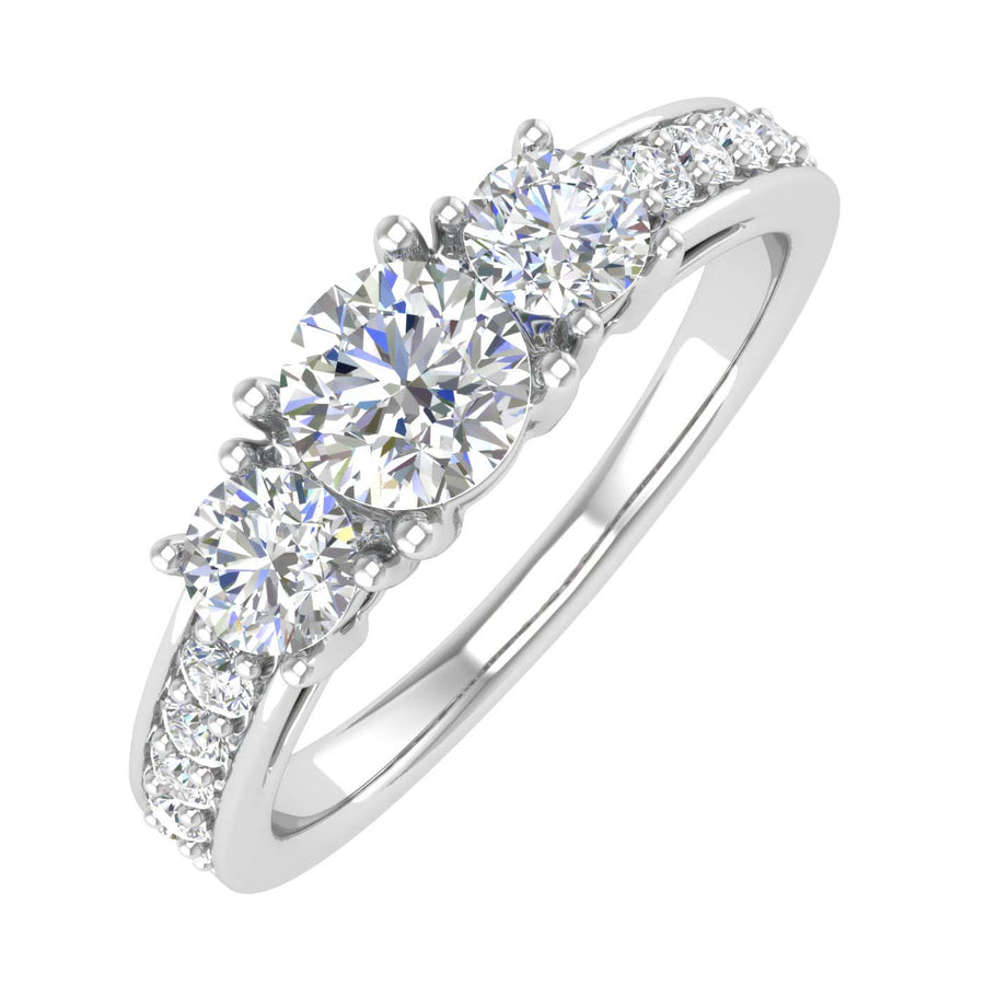 1 Carat (ctw) 3-Stone Diamond Engagement Ring in Gold