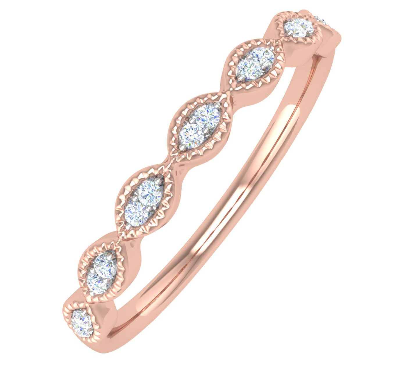 0.04 Carat Anniversary Wedding Band Ring in Gold - IGI Certified