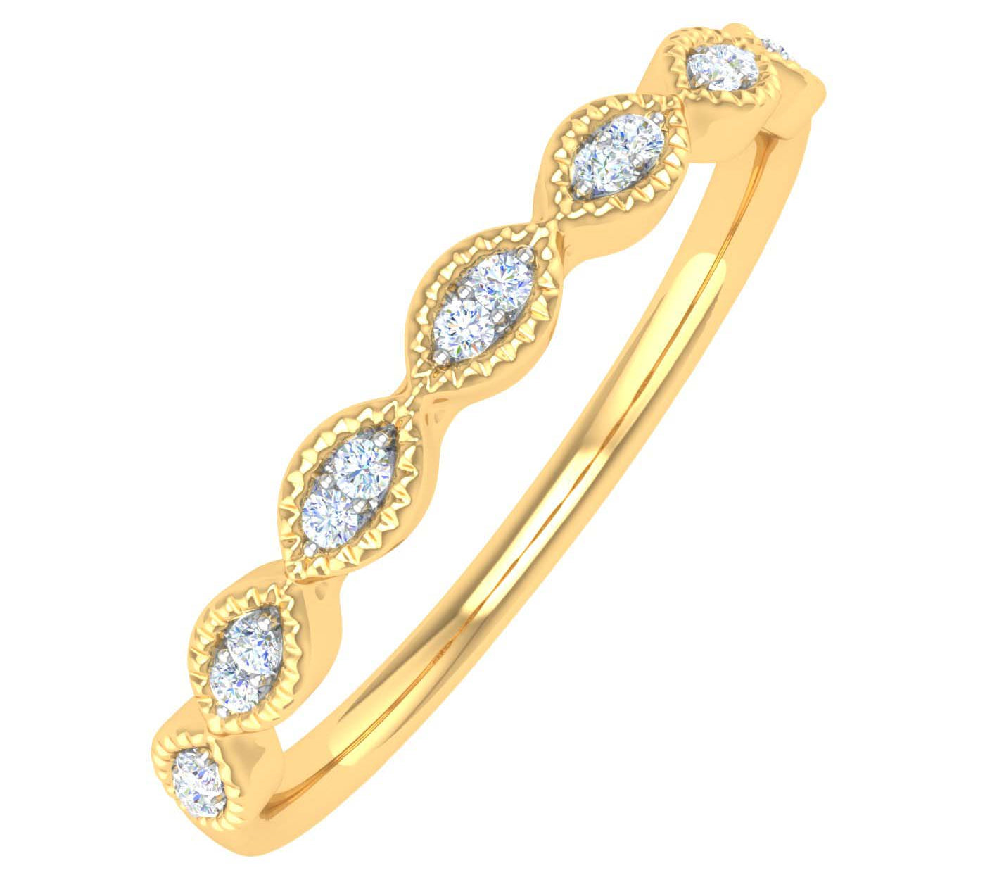 0.04 Carat Anniversary Wedding Band Ring in Gold - IGI Certified