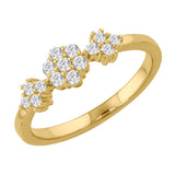 1/3 Carat Diamond Floral Cluster Ring in Gold
