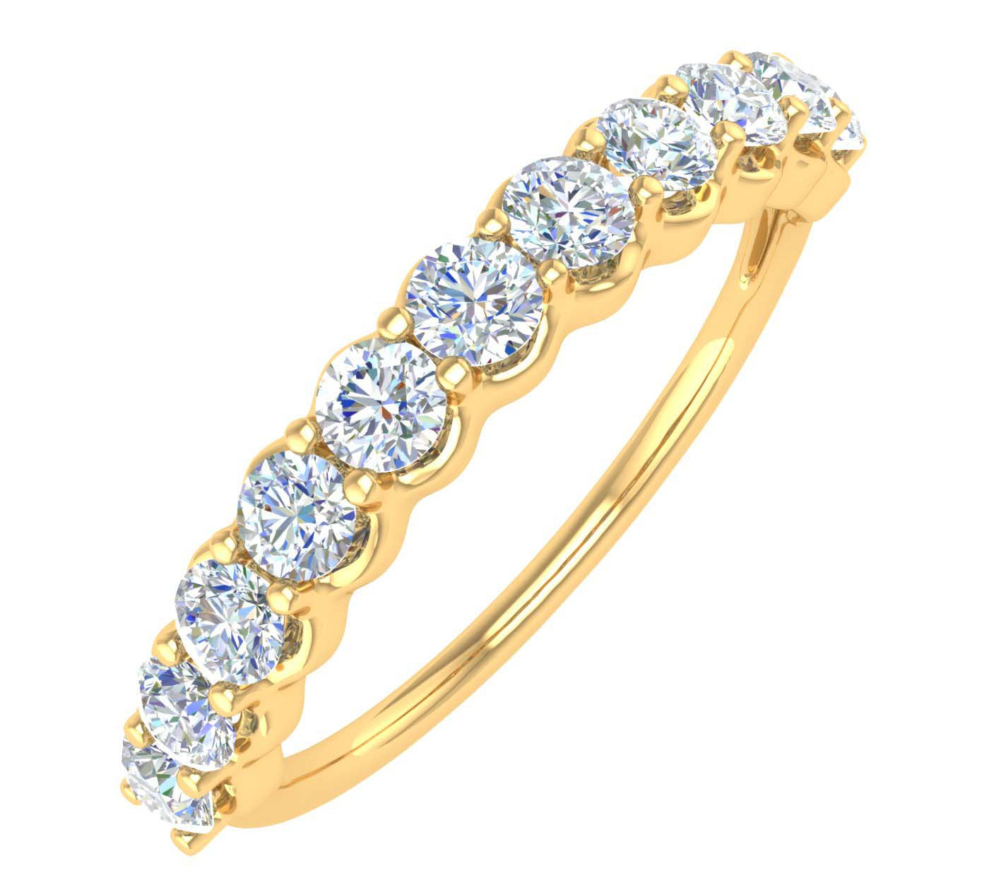 0.68 Carat Natural Diamond Wedding Ring in Gold