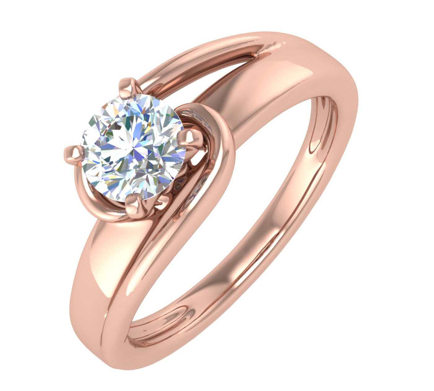 1/2 Carat 4-Prong Set Diamond Solitaire Engagement Ring in Gold