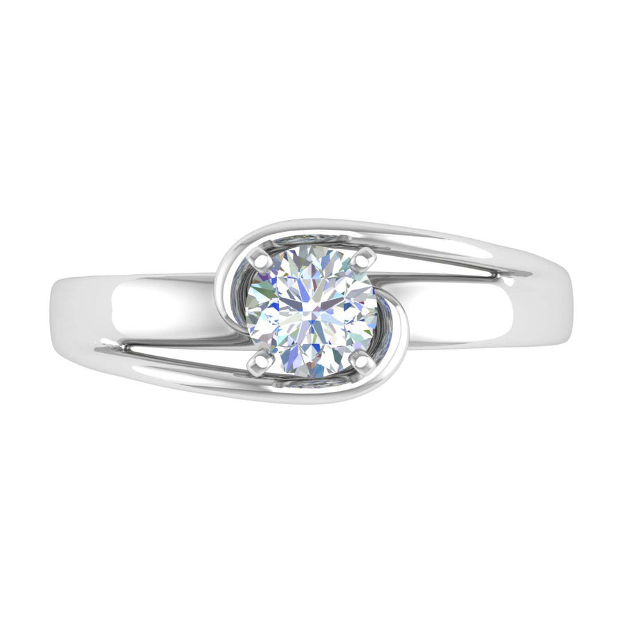 1/2 Carat 4-Prong Set Diamond Solitaire Engagement Ring in Gold - IGI Certified