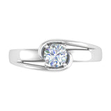 1/2 Carat 4-Prong Set Diamond Solitaire Engagement Ring in Gold
