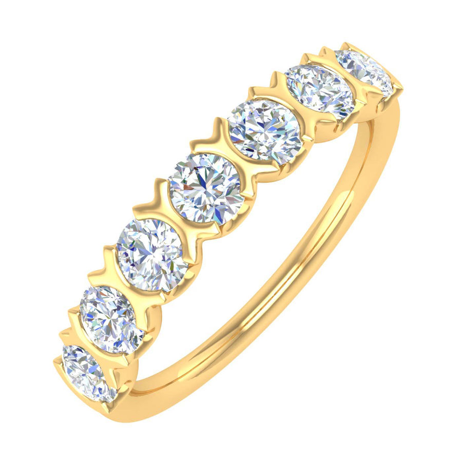 1 Carat 7-stones Diamond Wedding Band Ring in Gold