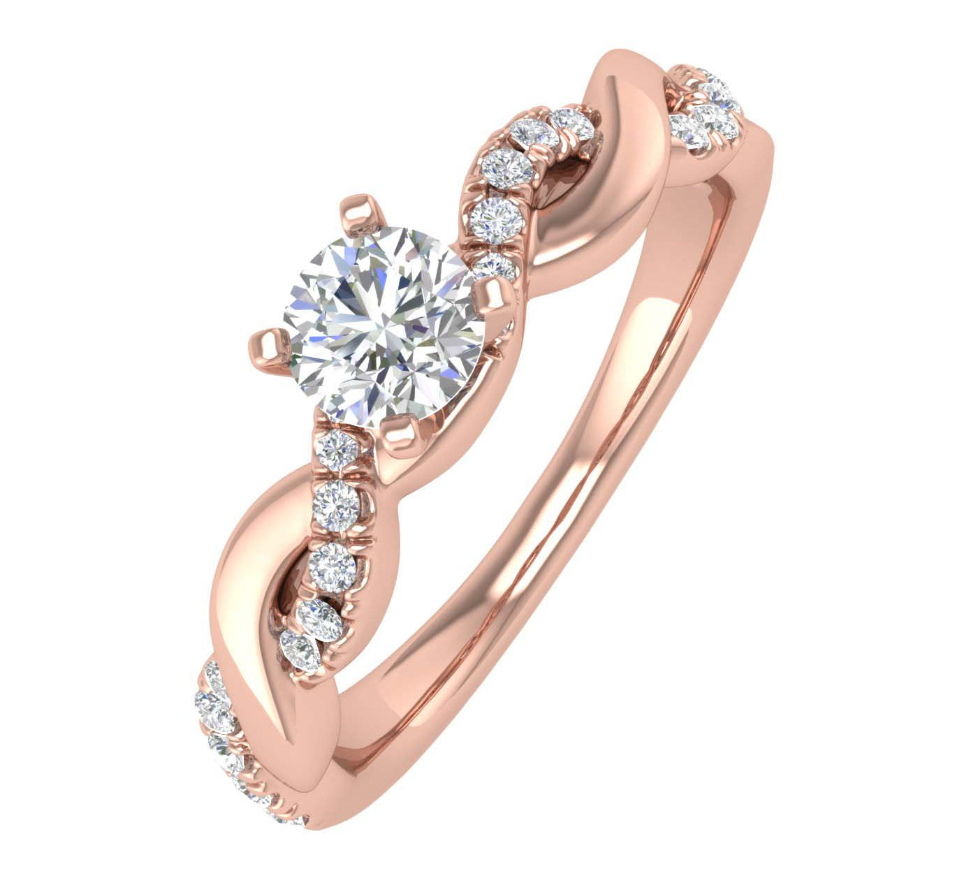 0.47 Carat Diamond Twisted Engagement Ring in Gold