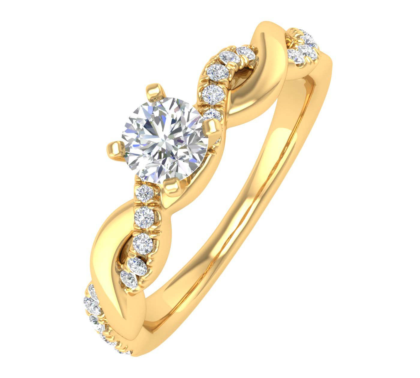 0.47 Carat Diamond Twisted Engagement Ring in Gold
