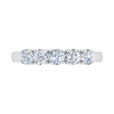 1 Carat 5-Stone Diamond Wedding Band Ring in Gold - IGI Certified