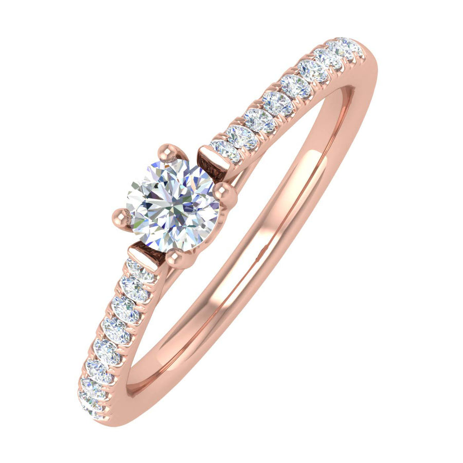 3/8 Carat Diamond Solitaire Engagement Ring in Gold