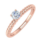 1/5 Carat Prong Set Solitaire Diamond Engagement Ring Band in Gold