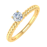 1/5 Carat Prong Set Solitaire Diamond Engagement Ring Band in Gold