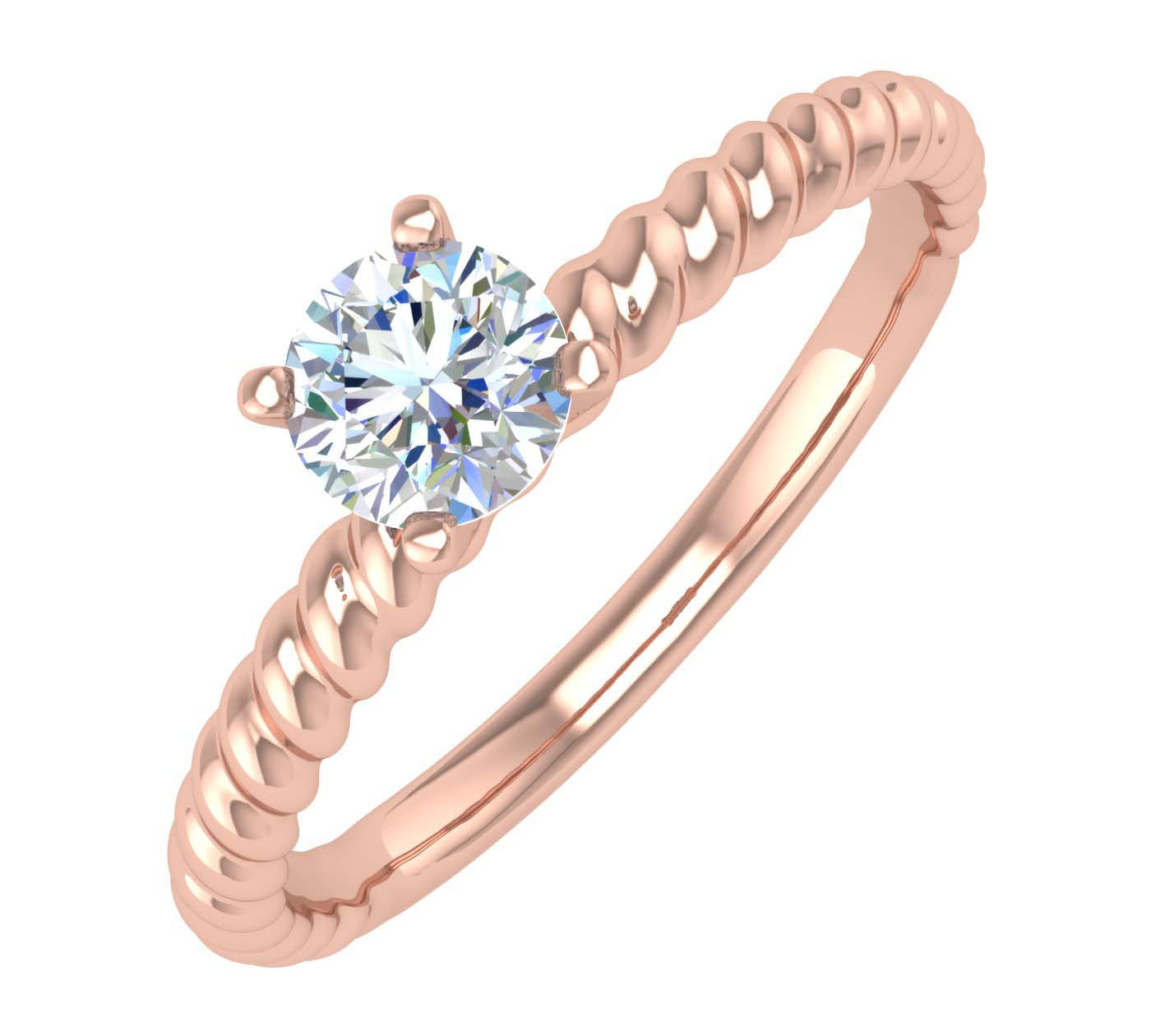 1/3 Carat Prong Set Solitaire Diamond Engagement Ring Band in Gold